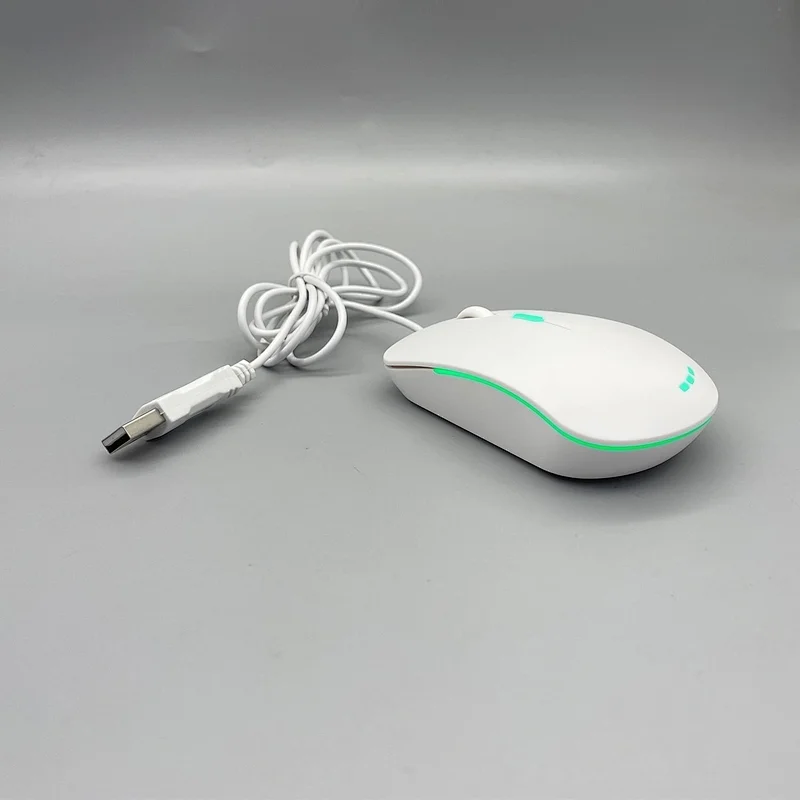 New Hot Selling Wired Optical Mouse 4D Button Computer Mice Both Hands Durable Office Mouse with Light, M-007C