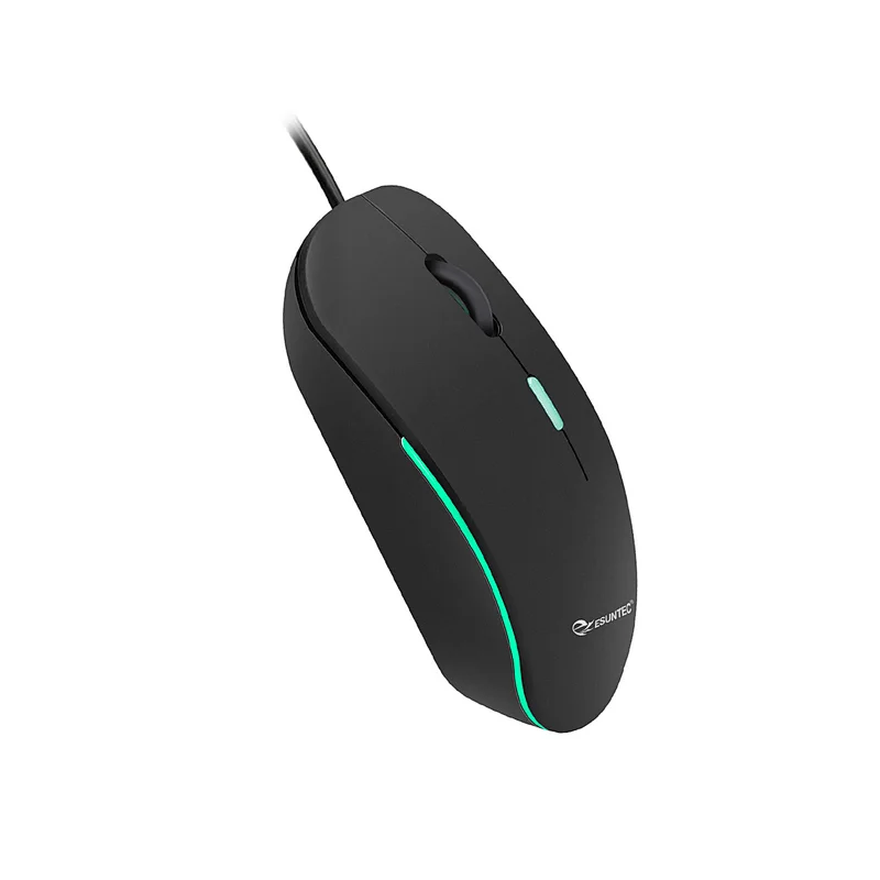 New Hot Selling Wired Optical Mouse 4D Button Computer Mice Both Hands Durable Office Mouse with Light, M-007C